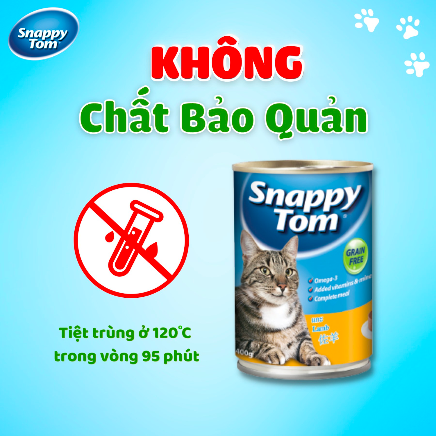 Pate Thức Ăn Ướt Dạng Xay Nhuyễn Snappy Tom Cho Mèo Trưởng Thành - Lon 400g