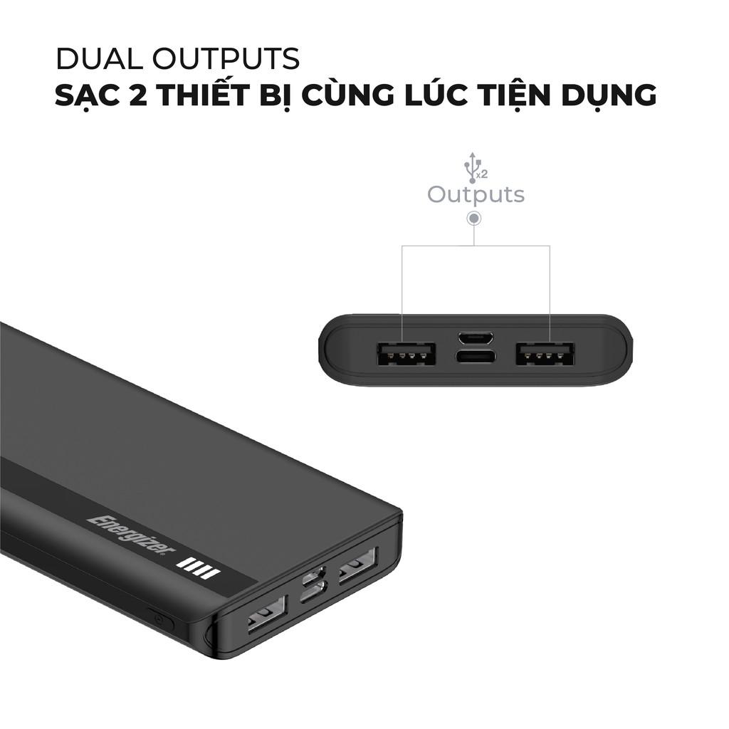 Combo pin dự phòng Energizer 10000mAh UE10054 + Cốc sạc Mophie 10W - Hàng chính hãng