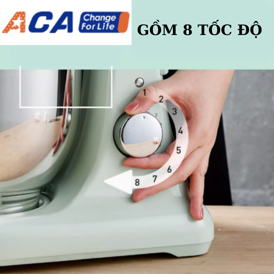 Máy trộn bột đánh kem ACA ASM-DC830 4.5L 1200W thân kim loại cao cấp trộn 1.5 kg bột hỗn hợp - Hàng chính hãng - thương hiệu Bắc Mỹ