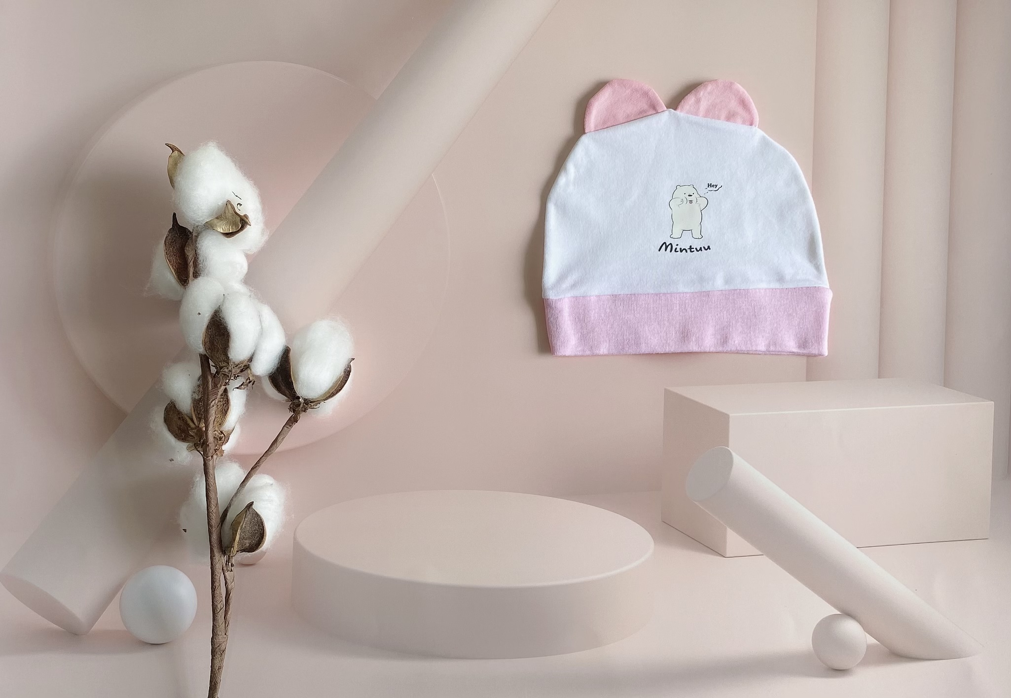 Mũ nón tai thỏ sơ sinh dễ thương chất liệu cotton 4 chiều cao cấp