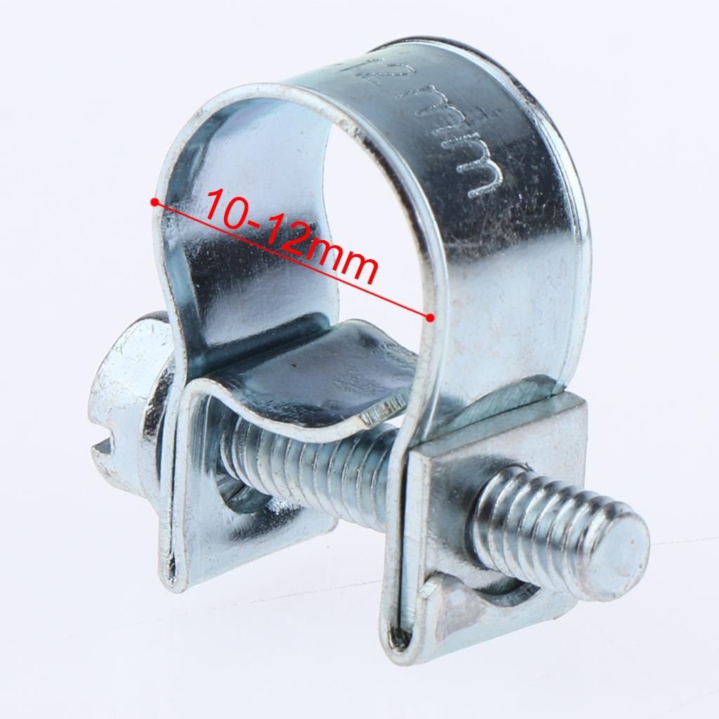 20x Mini Adjustable Hose Pipe Clips Fuel Water Line Worm Clip Ø 10 - 12mm