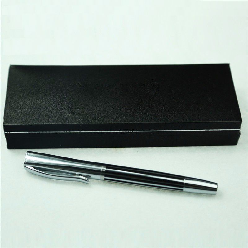 Bút ký viết gel vỏ kim loại sọc đen trắng Baoer 051