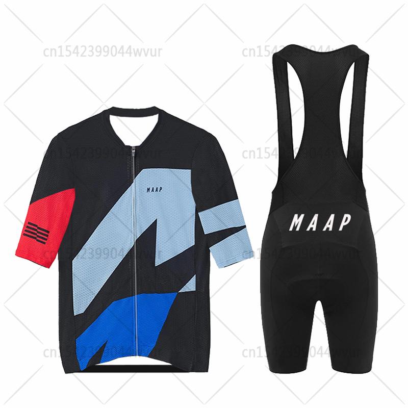 2023 MAAP Lưới Thoáng Khí Xe Đạp Quần Áo Đi Xe Thể Thao MTB Maillot Ropa Ciclismo Mùa Hè Bộ Quần Áo Đạp Xe Jersey Xe Đạp Đồng Nhất Color: 8 Size: XS