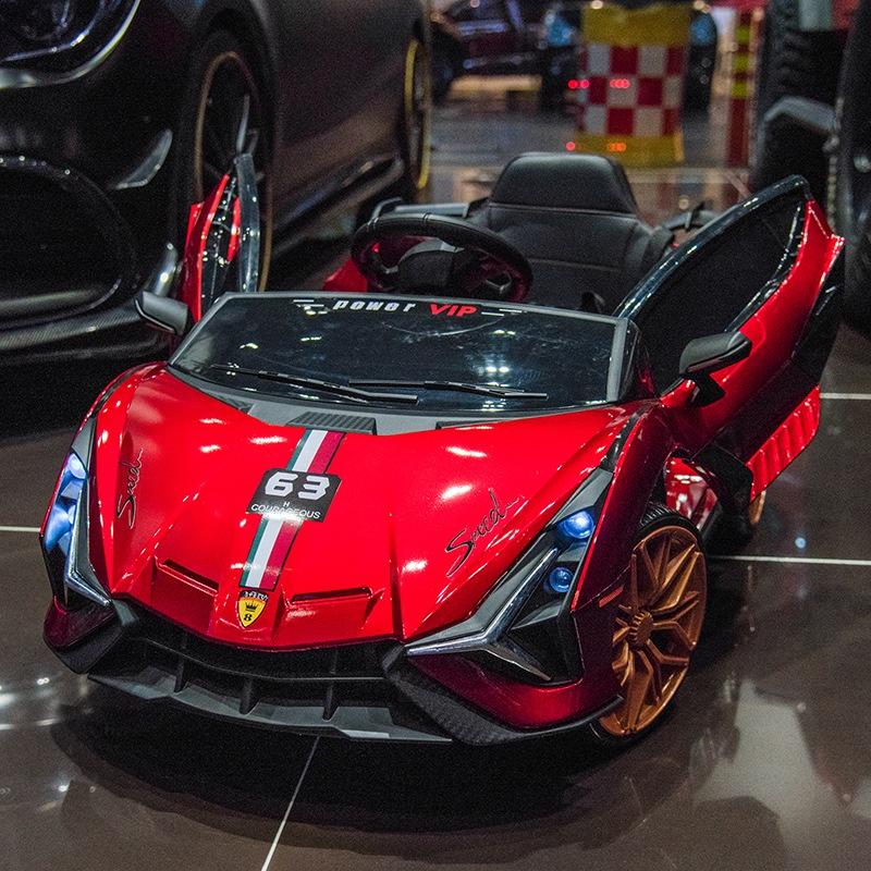 Xe ô tô điện cho bé Lambogini 1388 Ghế Da, Xe điện trẻ em điều khiển tích hợp tất cả chức năng