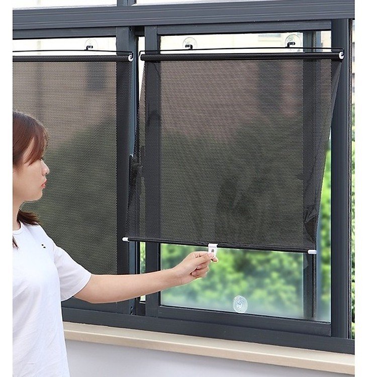 Rèm Che Chống Nắng Ô Tô Cuộn Phản Quang Loại Lớn 50x125cm Kèm Nút Hít Kính