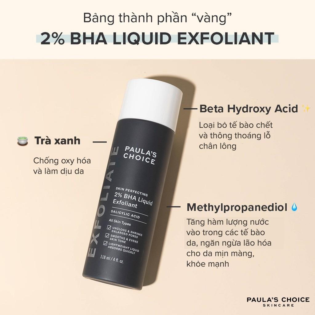 PAULA'S CHOICE - Tẩy tế bào chết hóa học Skin Perfecting 2% BHA Liquid Exfoliant Salicylic Acid