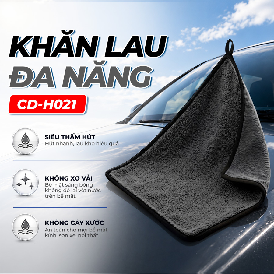 Khăn Coral Fleece Microfiber Đa Năng CIND 40x50cm Màu Xám