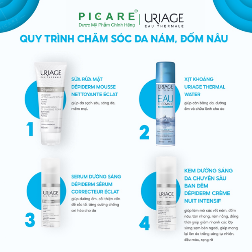 Sữa Rửa Mặt Tạo Bọt Dưỡng Sáng Da Uriage Depiderm White Mousse Nettoyante Eclaircissant