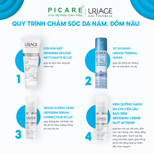 Sữa Rửa Mặt Tạo Bọt Dưỡng Sáng Da Uriage Depiderm White Mousse Nettoyante Eclaircissant (100ml)