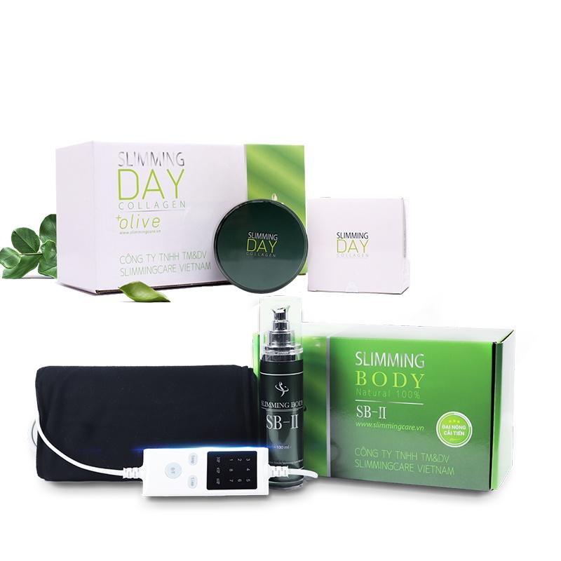 Combo Bộ Ủ nóng cải tiến Slimming Body SBII và bộ đai định hình mờ rạn Slimming Day Collagen