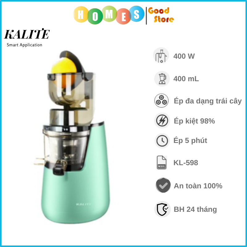 Máy Ép Chậm Châu Âu KALITE KL-598 Công Suất 400W - Hàng Chính Hãng