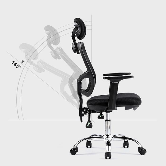 Ghế lưới xoay văn phòng tựa đầu HP037, Ghế văn phòng làm việc chân xoay cao cấp mới nhất 2021