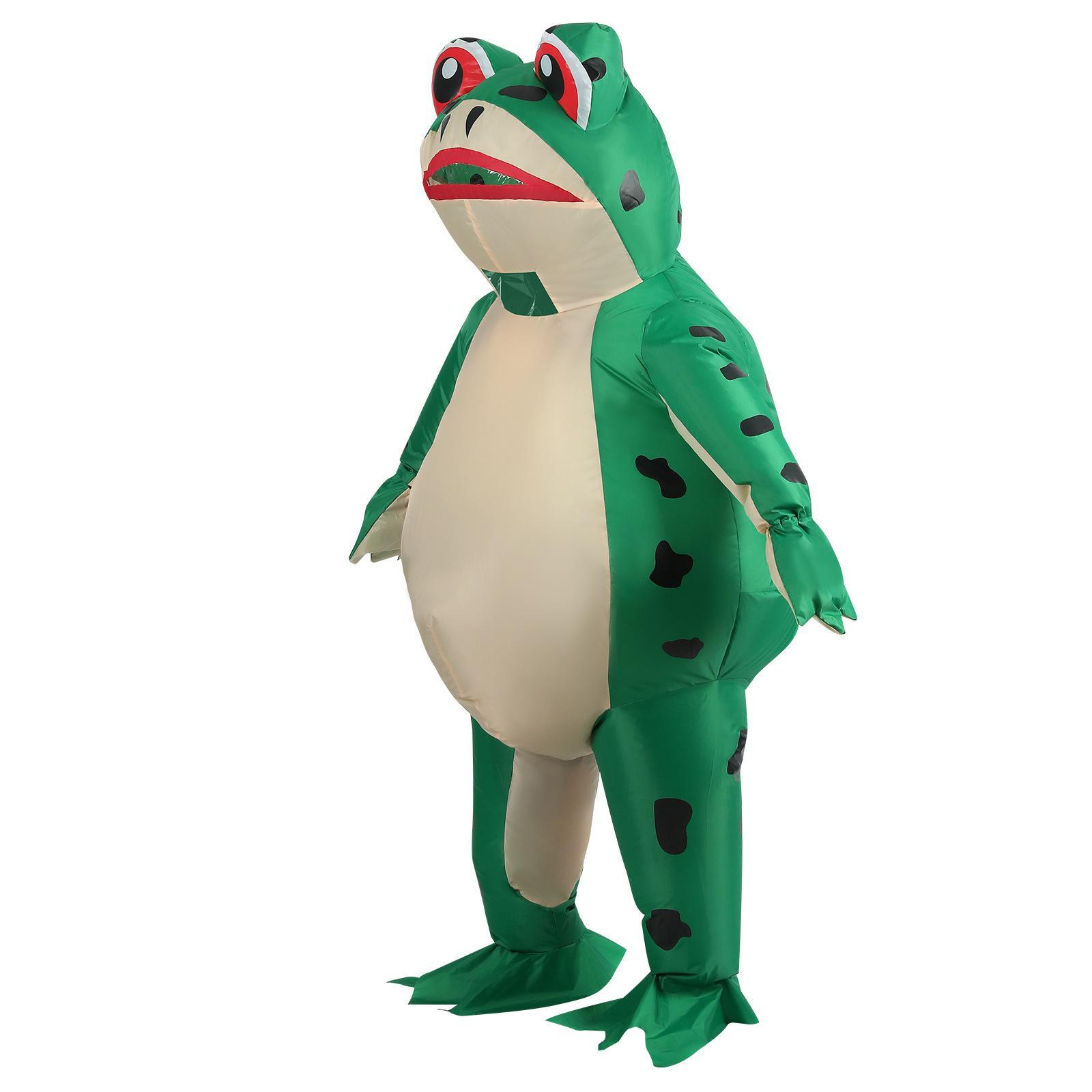 Inflatable Costume Frog, Cute Frog Clothing Party Dress up Carnival Cartoon Full Body Suit Halloween Party Cosplay for Kids Adult Men Women Unisex
