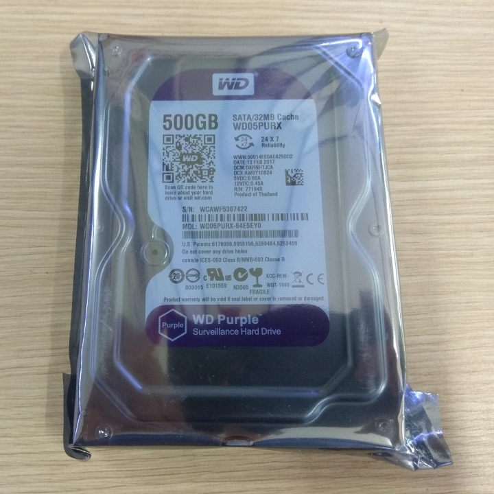 Ổ cứng HDD WD 500GB tím - Hàng nhập khẩu