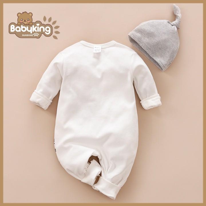 Bodysuit,áo liền quần dễ thương dài tay họa tiết ngựa vằn (336A),cotton 100%,thương hiệu Aiueo Nhật Bản