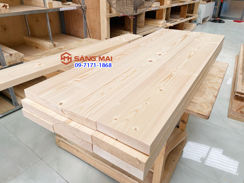 Tấm gỗ thông mặt rộng 20cm x dày 3cm x dài 120cm + láng mịn 4 mặt