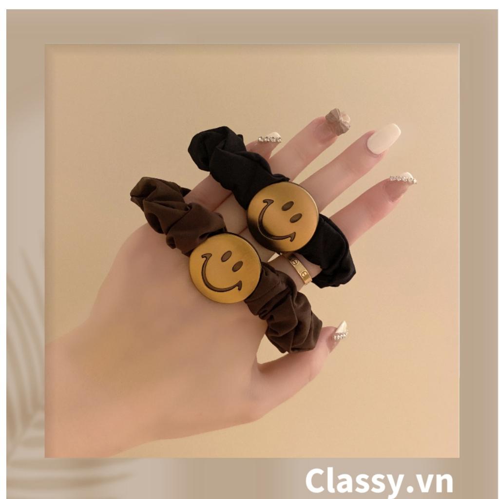 Dây cột tóc Classy màu đen basic, một vòng dây co dãn tốt dành cho nữ PK1213