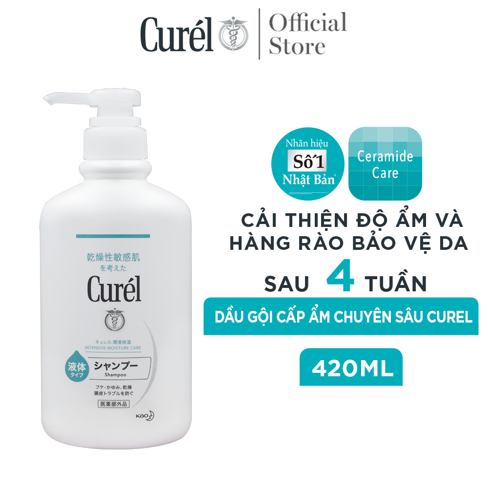 Dầu Gội Cấp Ẩm Chuyên Sâu Curel Intensive Moisture Care Shampoo 420ml