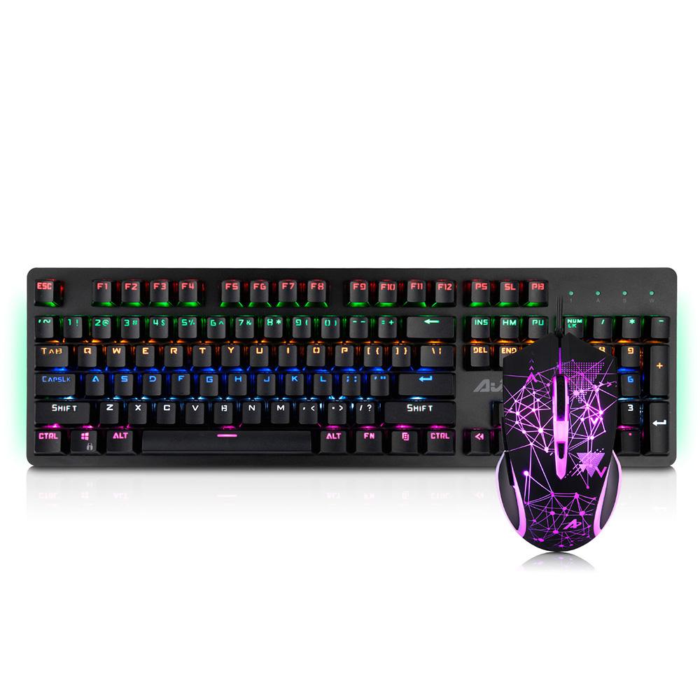 Bàn phím và chuột cơ AJAZZ Combo N-Key Rollover Red Switch đèn nền 2400DPI 104Keys