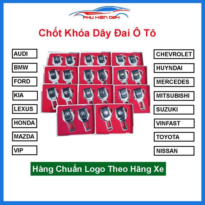 Chốt khóa dây an toàn ô tô đầy đủ logo theo hãng xe
