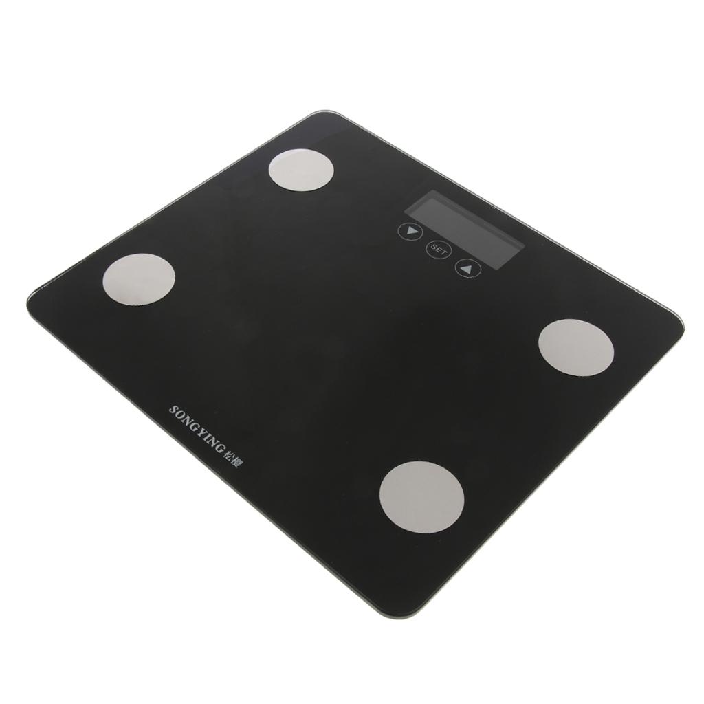 LCD Digital Electronic Bathroom Body Weight Scale Black 400 Lbs 180 Kg