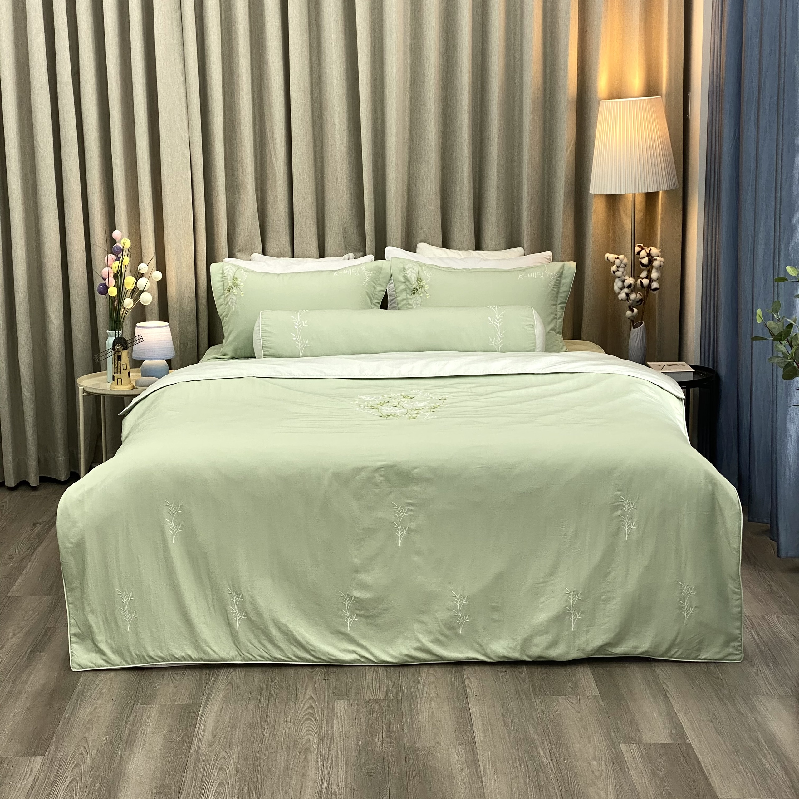 Chăn bốn mùa Hàn Quốc K-Bedding by Everon MicroTencel Xanh Ngọc KMTS103 200*220cm