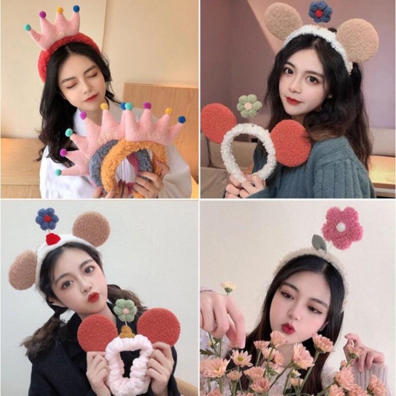 Băng đô rửa mặt gọn gàng tiện lợi co dãn tốt - Bờm cài tóc lông xù siêu cute cưng xỉu - Sỉ lẻ phụ kiện tóc giá rẻ