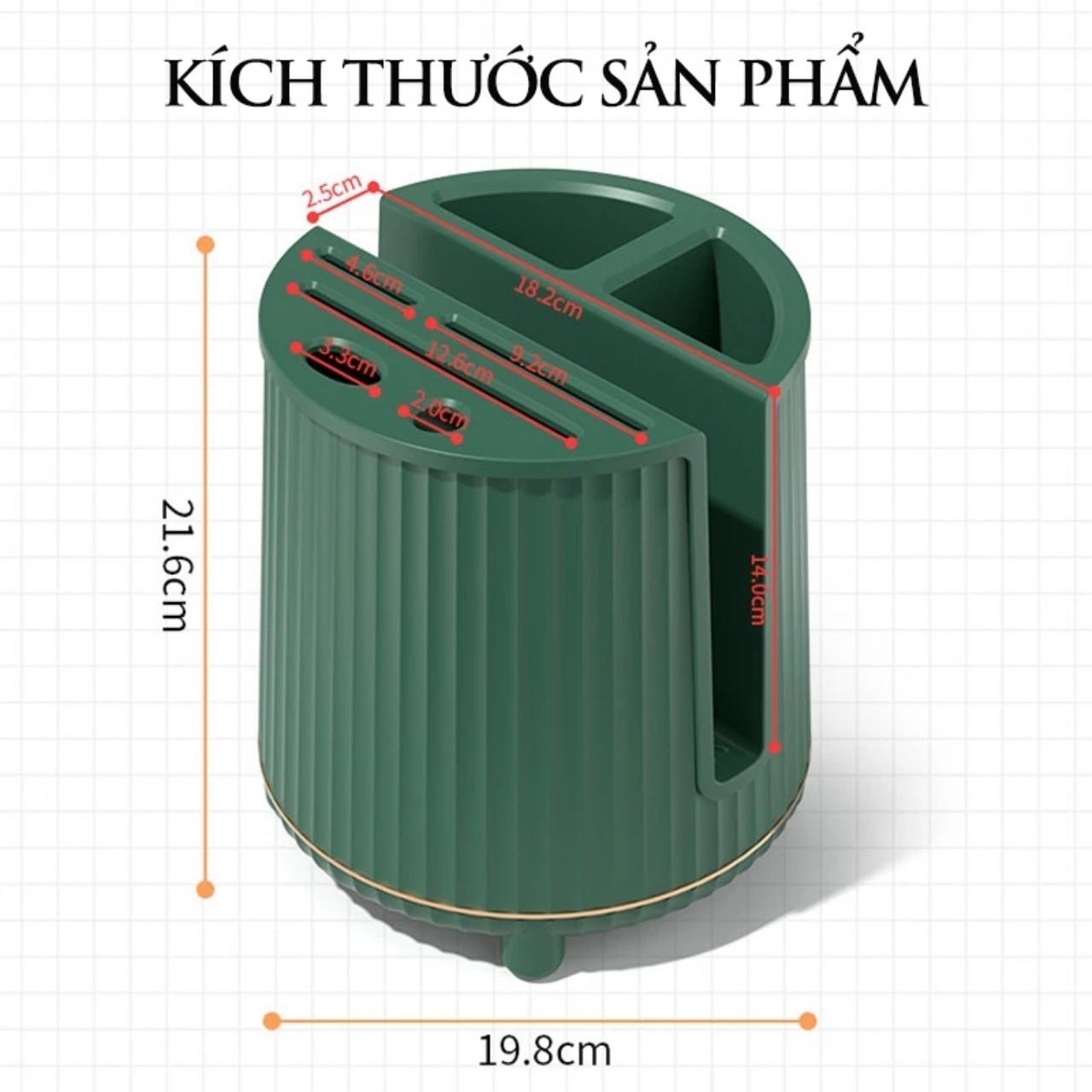 Ống Đựng Đũa Thìa Dao Thớt Xoay 360 Độ có Đế Thoát Nước Tiện Lợi - Kệ Cài Dao Nhà Bếp - HÀNG CHÍNH HÃNG MINIIN