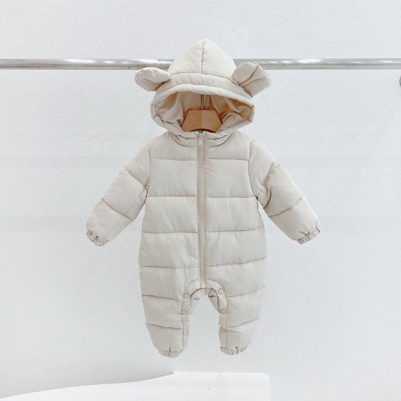 Cho Bé 1 Romper Áo Liền Quần Sơ Sinh Bé Trai Và Bé Gái Trùm Đầu Onesies Giữ Ấm Trẻ Em Cotton Quần Áo