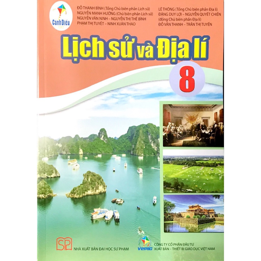 Sách - SGK Lịch sử và địa lí 8 Cánh Diều và 2 tập giấy kiểm tra kẻ ngang vỏ xanh