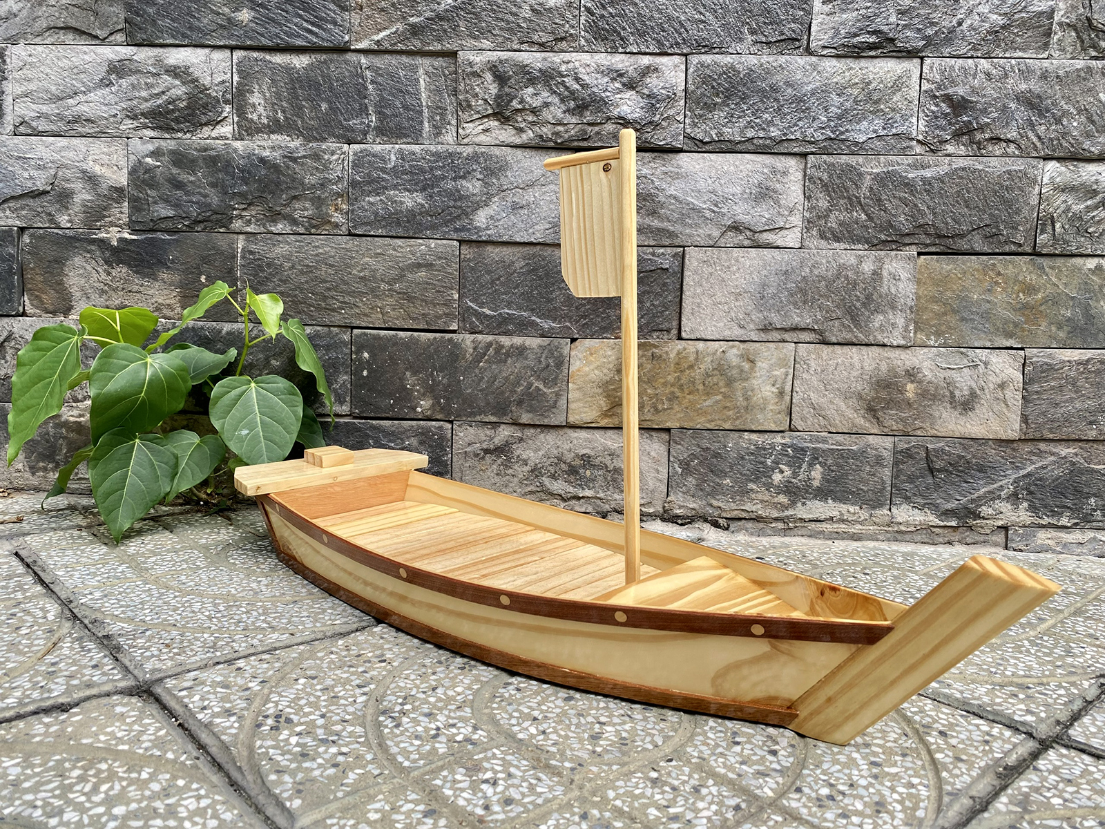 Khay Thuyền Gỗ 63cm Trang Trí Thực phẩm & Sushi - Sashimi Nhật Bản