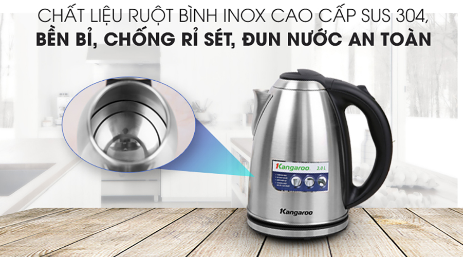 Bình Đun Siêu Tốc Kangaroo KG20SK3 (2.0 Lít) - Hàng Chính Hãng