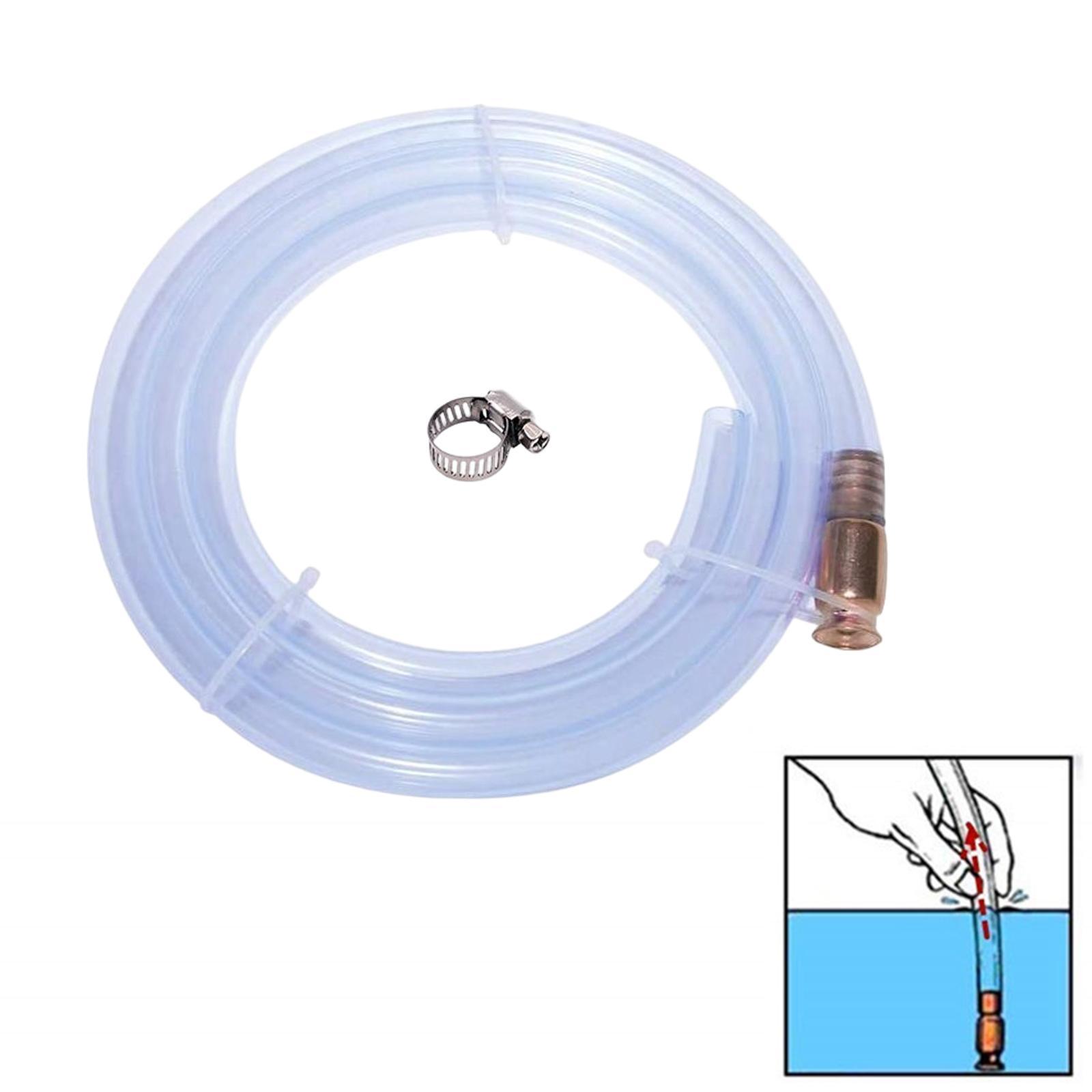 Gasoline Siphon Hose 10ft Automatic Pumping Pipe for Tractor Vehicle