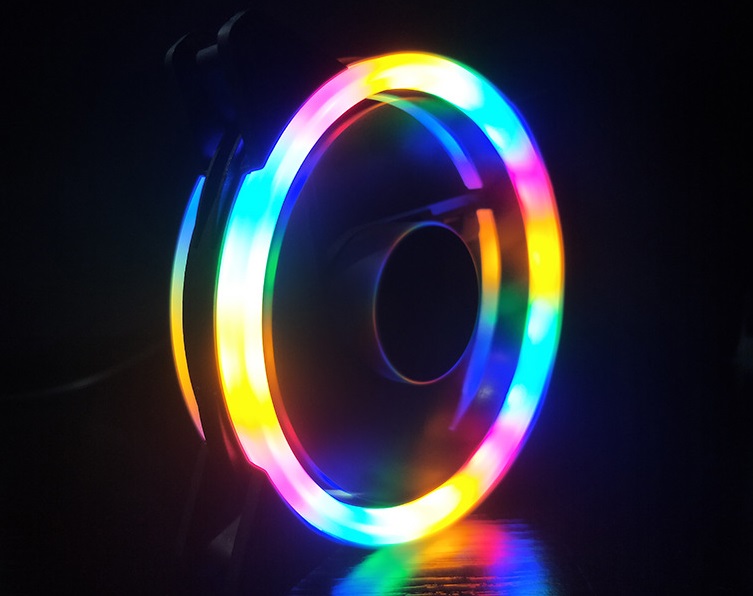 Quạt tản nhiệt máy tính Led RGB Dual ring