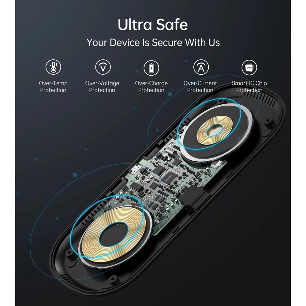 Đế sạc không dây 2 in 1 cho điện thoại và đồng hồ Sam-sung Choetech T570