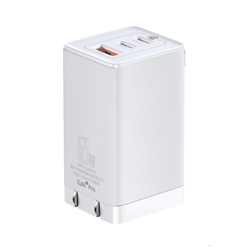 Bộ sạc nhanh Baseus GaN3 Pro Quick Charger 65W (Type Cx2 + USB , PD3.0/ PPS/ QC4.0/ SCP/ FCP Multi Quick Charge Protocol, GaN2 Technology) hàng chính hãng