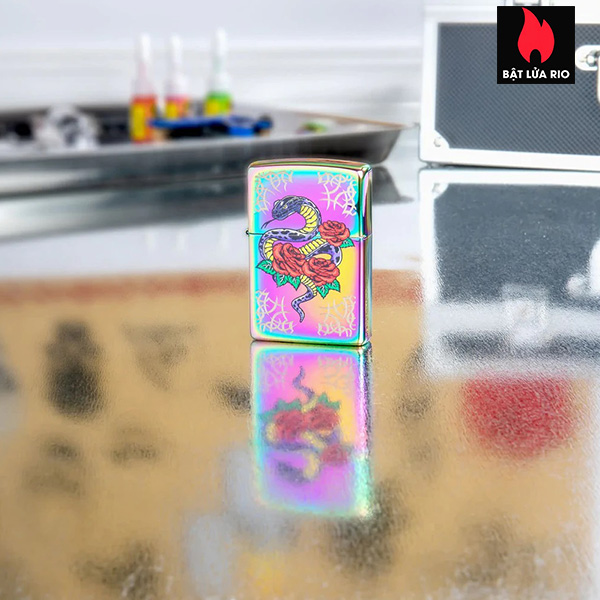 Bật Lửa Zippo 48395 – Zippo Rose Snake Tattoo Design Multi Color