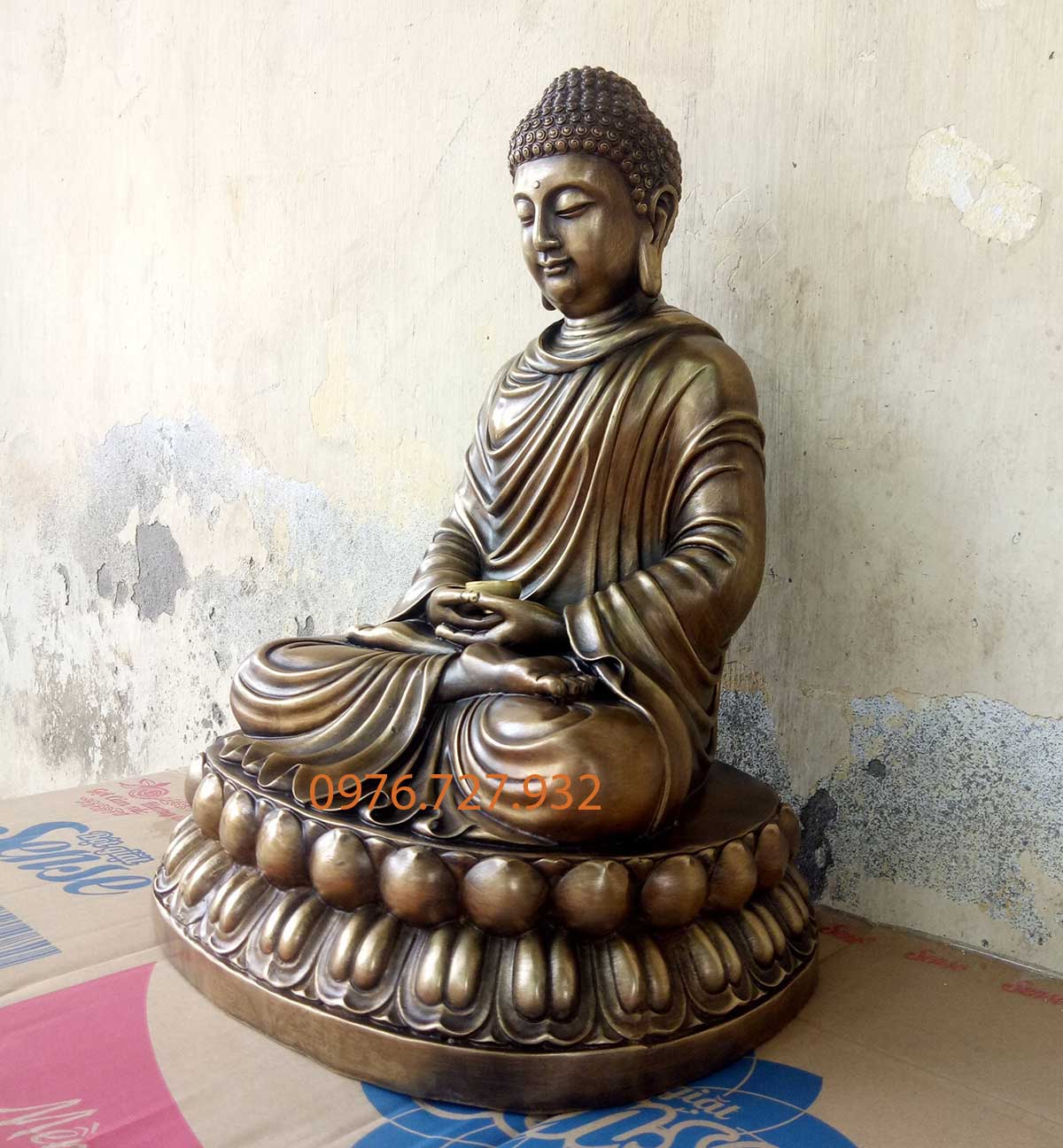 Tượng phật thích ca bổn sư cao 39cm, tượng phật thích ca bằng đồng