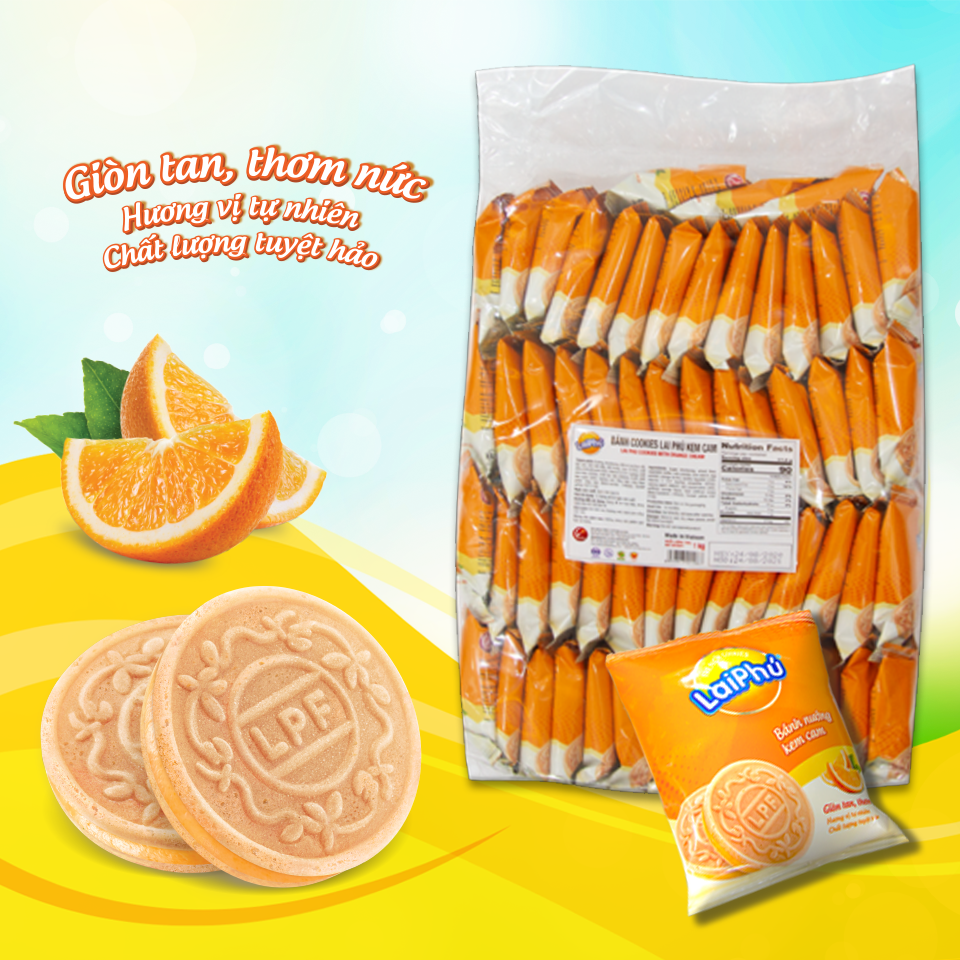 Bánh cookie Lai Phú kem Cam 1kg