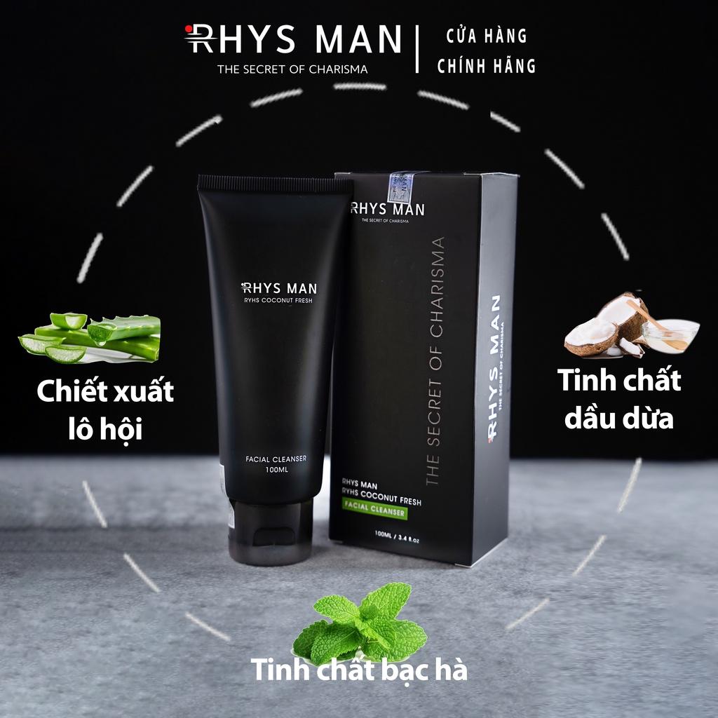 Combo sữa tắm gội nam Rhys Legend 3 in 1 350 ml & Sữa rửa mặt nam hương dừa Rhys Coconut Fresh 100ml-Hàng chính hãng