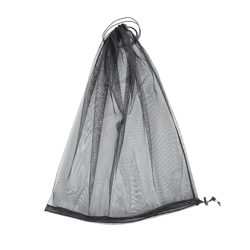 2 Pieces Black Double End Open Mosquito Bug Head Hat Net Insect Mesh Travel Camping Fishing High Quality