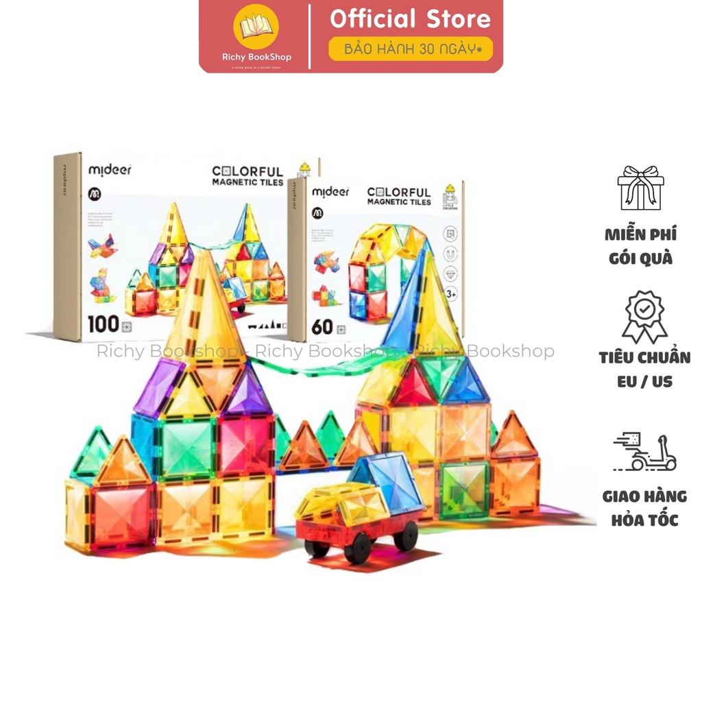 Đồ Chơi Xếp Hình Nam Châm Sắc Màu Phản Chiếu Ánh Sáng - Colorful Magnetic Tiles Mideer