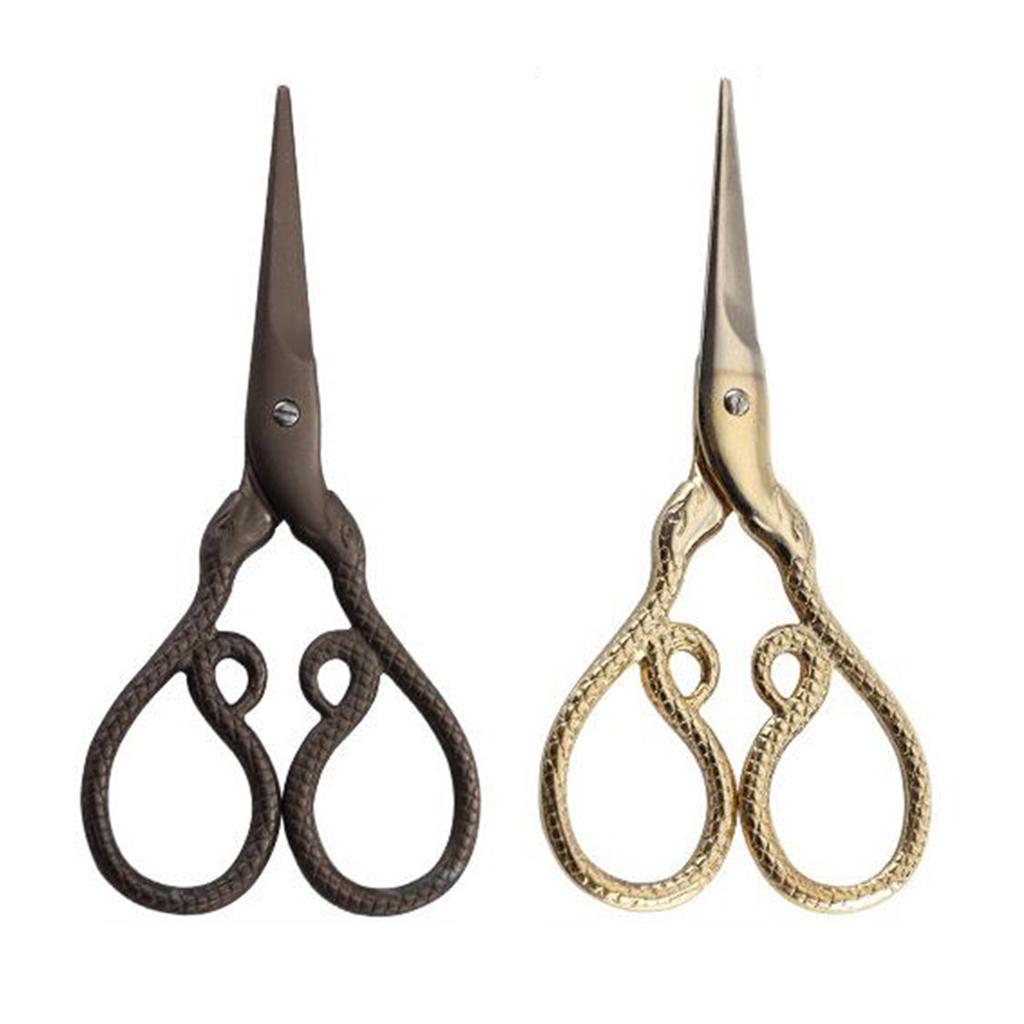 Vintage Snake Shape Sewing Scissors Trimming Dressmaking Shears Cross Stitch Stainless Steel Tailor Scissors for Sewing Embroidery Fabric