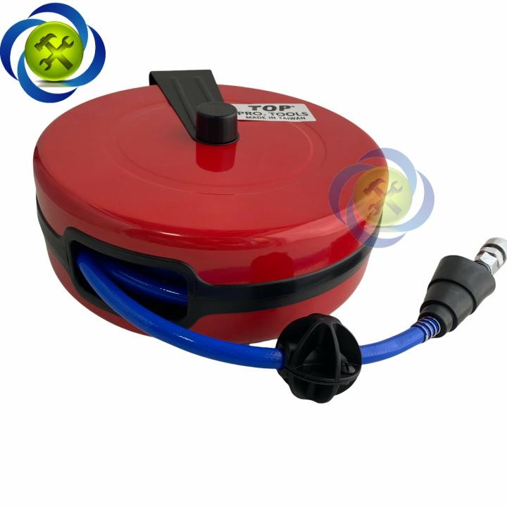 Cuộn dây hơi treo tự rút 9m TOP HR-702A ống 8mm x 12mm HỘP SẮT