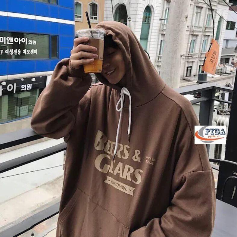 Áo Khoác Hoodie Chống Bụi Cho Nữ Cho Nam Có 3 Màu, Nỉ unisex In Hình BEERS &amp; GEARS form rộng