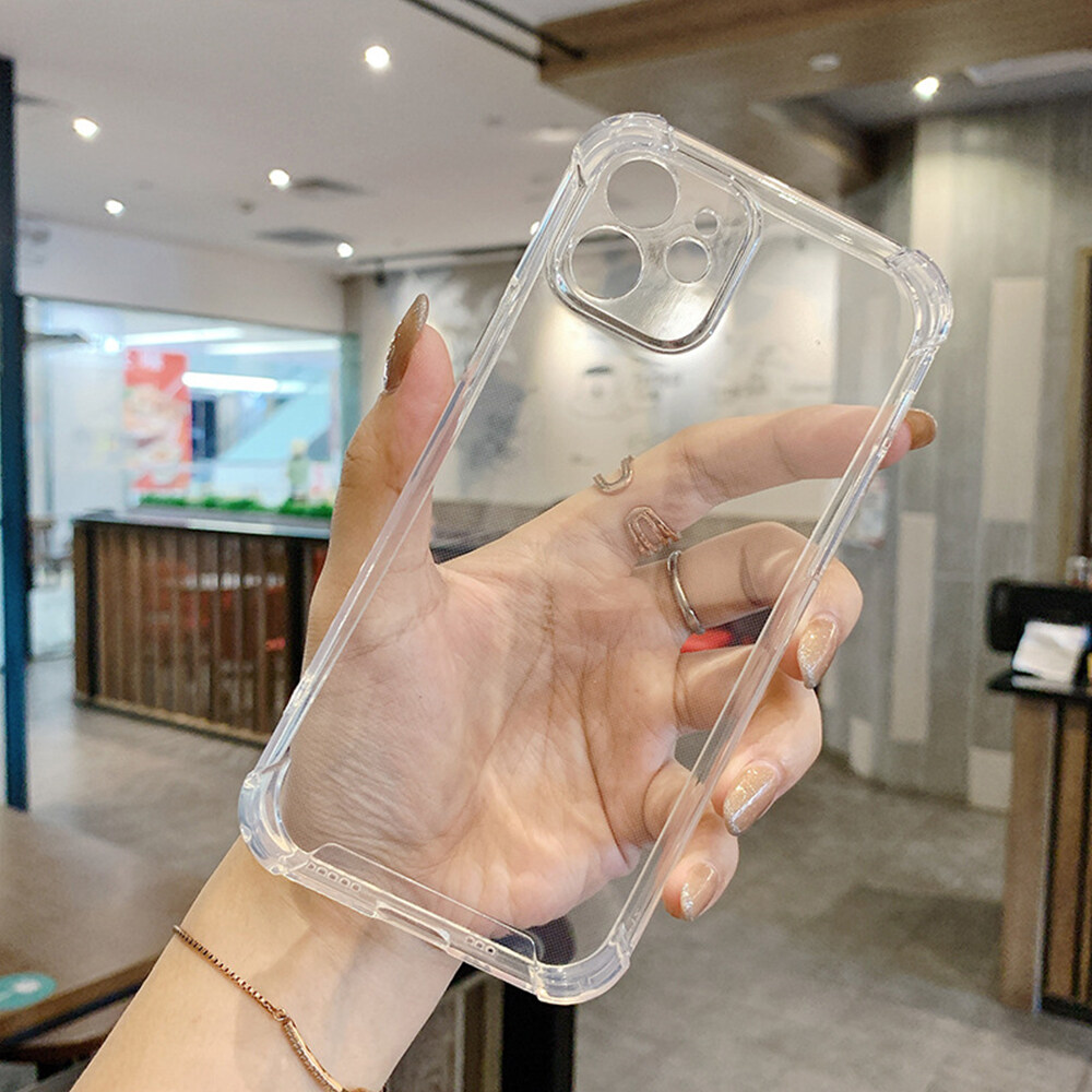 Ốp lưng TPU Silicon Mềm Bảo Vệ Bốn Góc Màu Trong Suốt Siêu Chống Sốc Dành Cho IP 15/ Plus/ Pro/ Pro Max