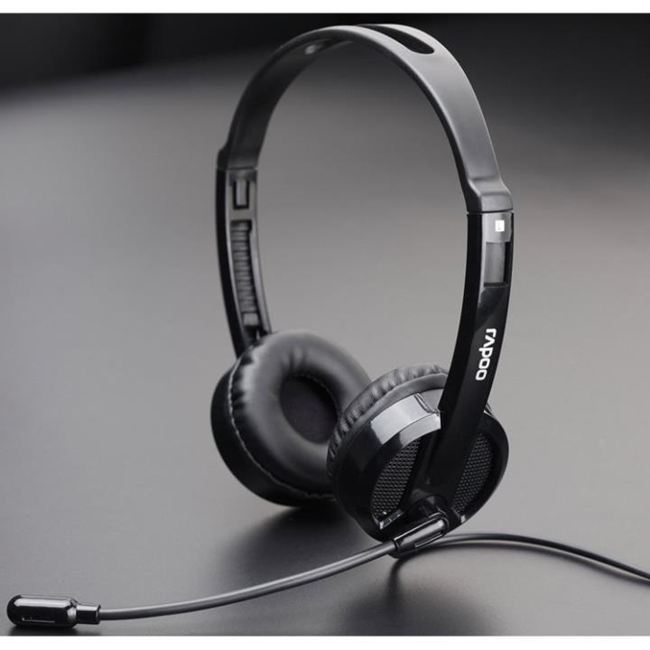 Tai nghe Rapoo H100 chụp tai có dây On-ear - Wired Stereo (Jack 3.5 laptop và jack av cho Pc) - Hàng chính hãng