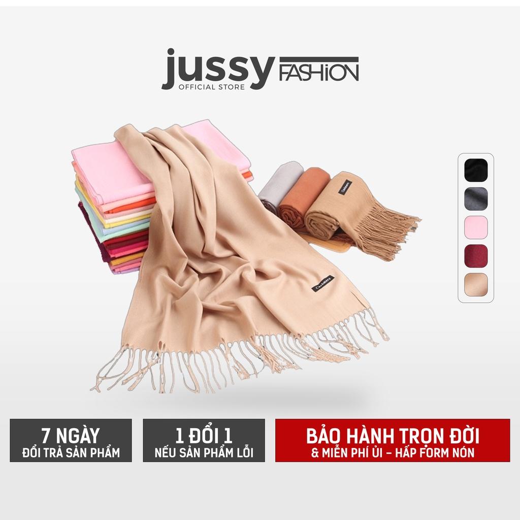 Khăn Quàng Cổ Nữ Jussy Fashion Chất Khăn Choàng Cổ Len Cashmere Dày Mịn Nhiều Màu Hot Trend Kích Thước 180x80cm - Đỏ Đậm