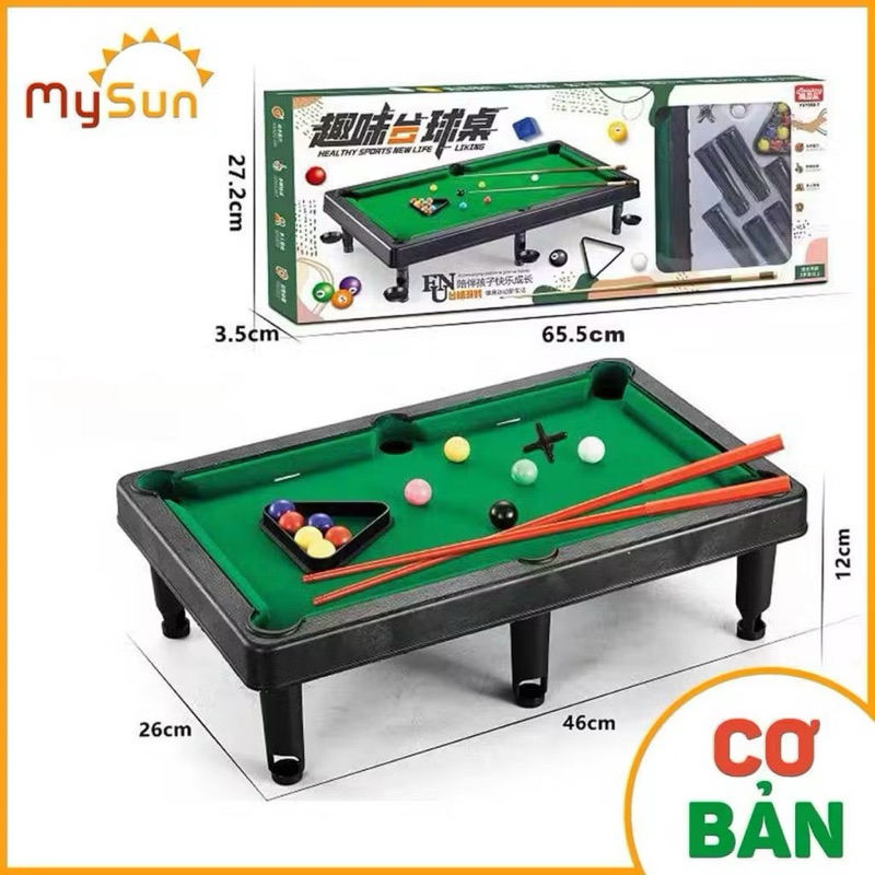 Bàn Bi A Mini – Bàn Bida Mini Cho Bé Nhiều Kích Cỡ, Đầy Đủ Phụ Kiện [44,5cm x24,5cm x 15,5cm