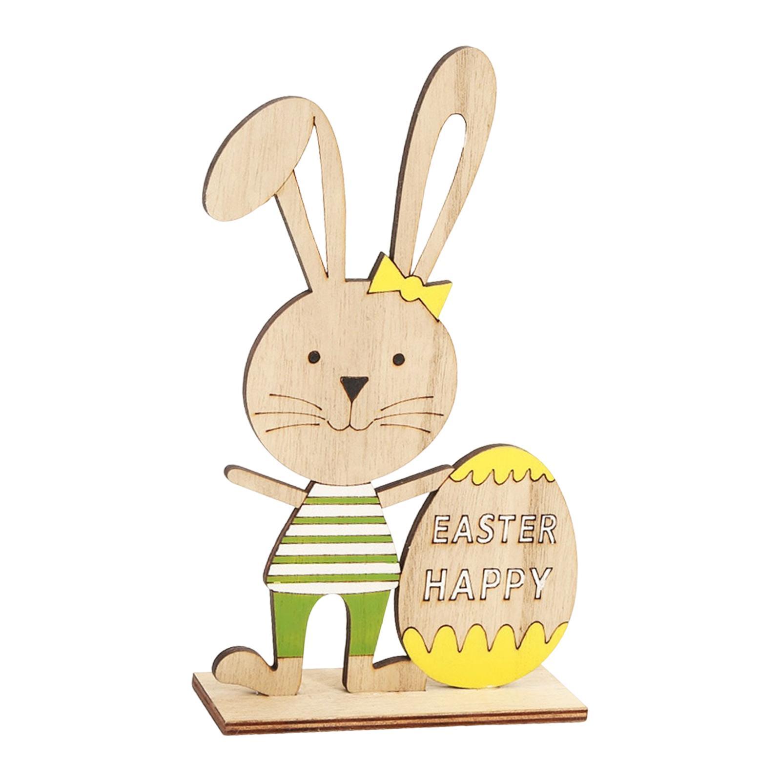 Wooden Easter Tabletop Decoration Sign Decorative Props for Office Party Supplies